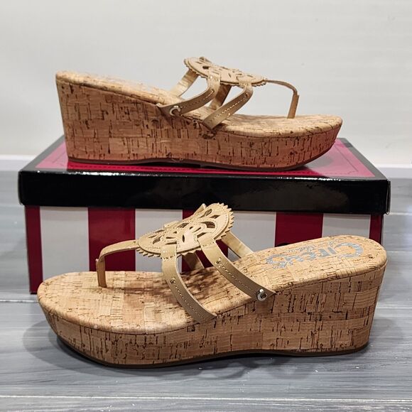 Sam Edelman‎ Circus Wedge Sandals Rocky Platform Almond Size 8.5 M - Picture 2 of 11